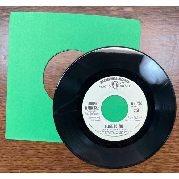 Dionne Warwicke If We Only Have One Love / Close to You 45 Soul Promo WB 7560 - Picture 4 of 4